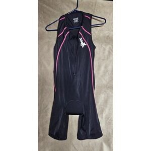 Sparx Womens Triathlon Suit XXL Black Pink Padded Cycling One Piece Sleeveless